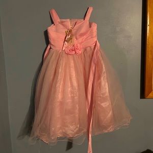 little girls baby pink rose dress